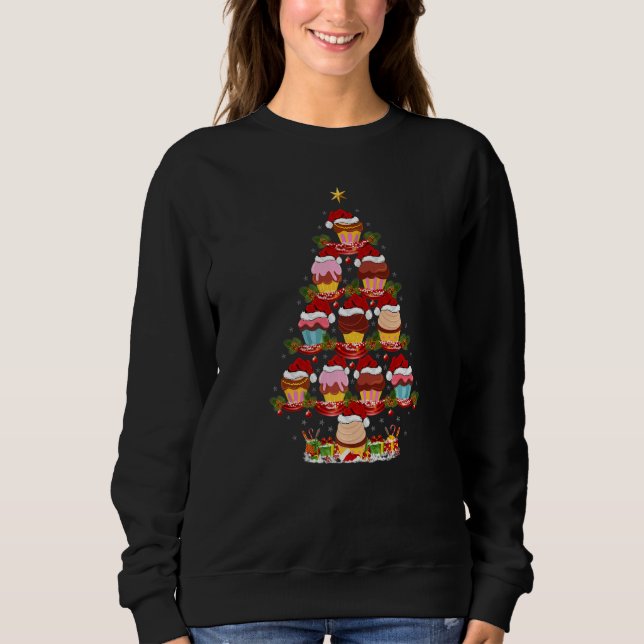 Muffin Food  Xmas Holiday Santa Muffins Christmas  Sweatshirt (Front)