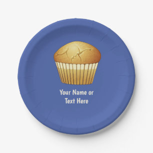 Muffin in case to suit any occasion - Add Own Text Paper Plate