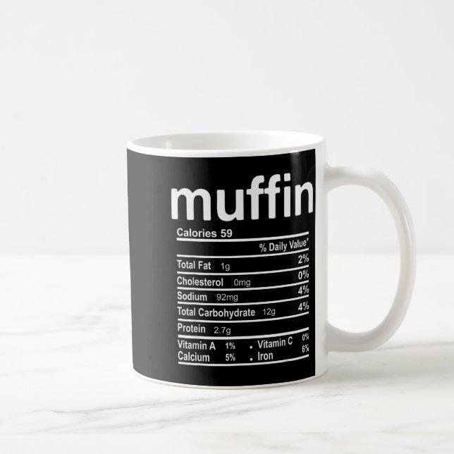 Muffin Nutrition Facts Funny Thanksgiving Christma Coffee Mug (Right)