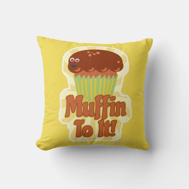 Muffin to it Giant Character Funny Cartoon  Cushion (Front)