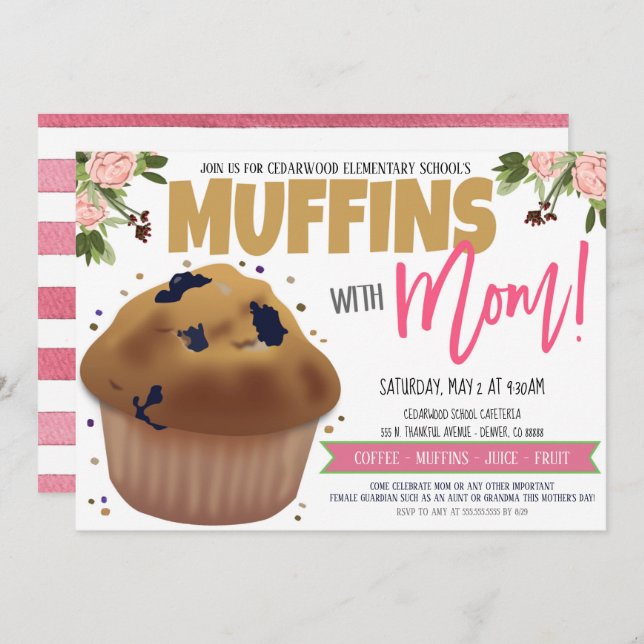 Muffins with Mum Invitation (Front/Back)