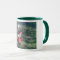 Mug, 11 oz, combo, designer photo, green trim