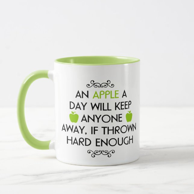 Mug 11 oz. (ounce) with "An Apple a Day" (Left)