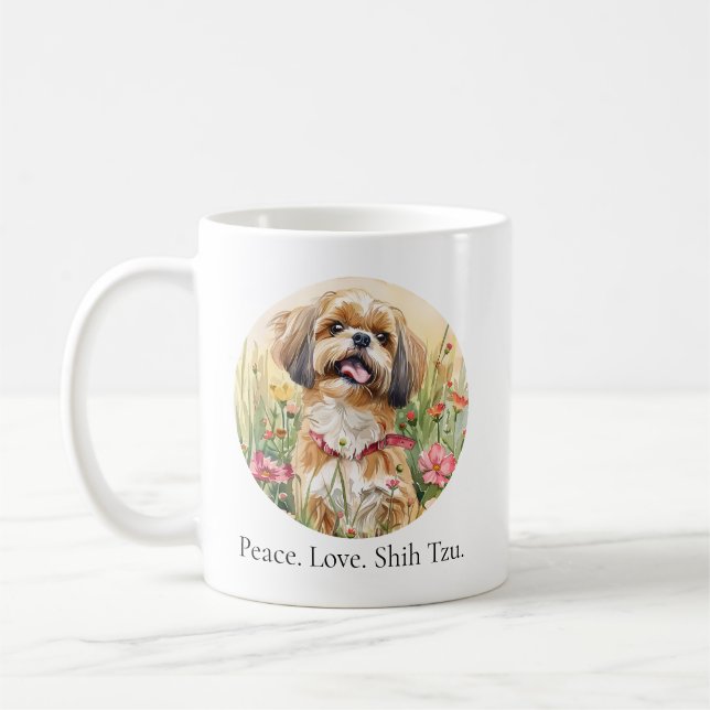 Mug (11 oz) — Peace. Love. Shih Tzu (Left)