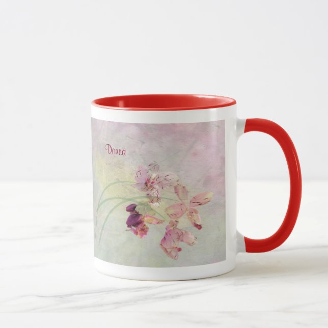 Mug, 18oz in a Grunge Orchid Design Mug (Right)