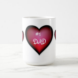 Mug/#1 Dad with Hearts Coffee Mug