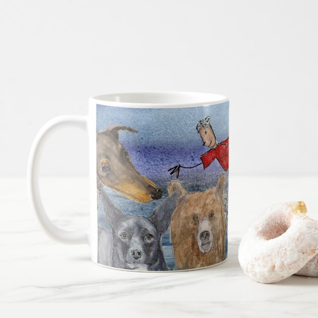 Mug #3 Joanna Flying Over Animals  (With Donut)