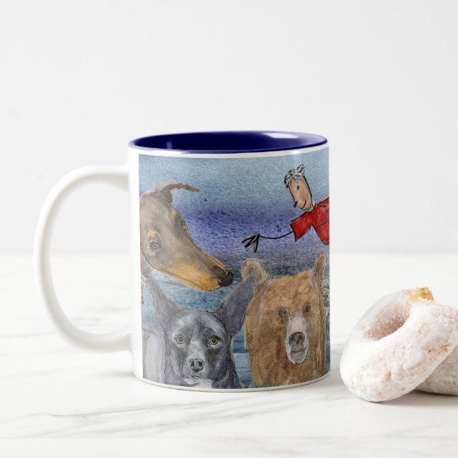 Mug #3 Joanna Flying Over Animals  (With Donut)