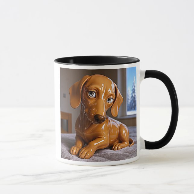 Mug 3D light brown bitch, soft look. (Right)