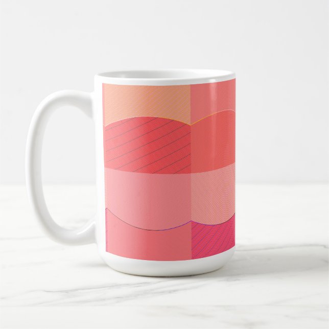 Mug, A classic red colour seamless pattern design Coffee Mug (Left)