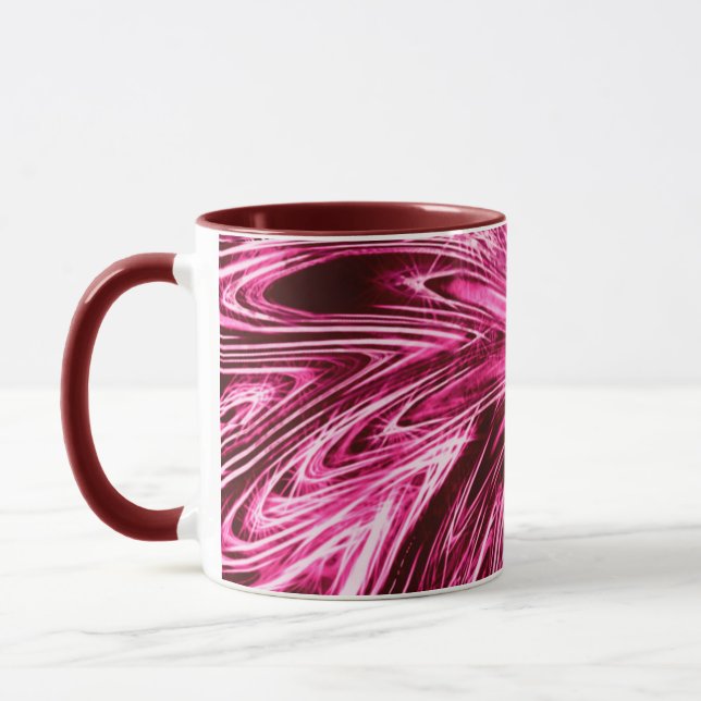Mug Abstract Lines Purple Flower (Left)