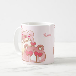 Mug adorable frogs sharing a cake