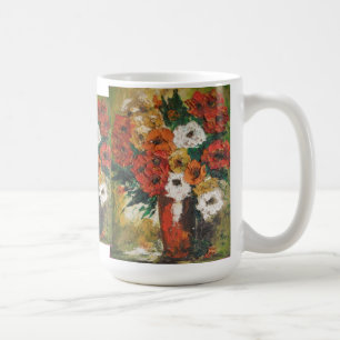 Mug Ann Hayes Painting Red Flowers Mixed
