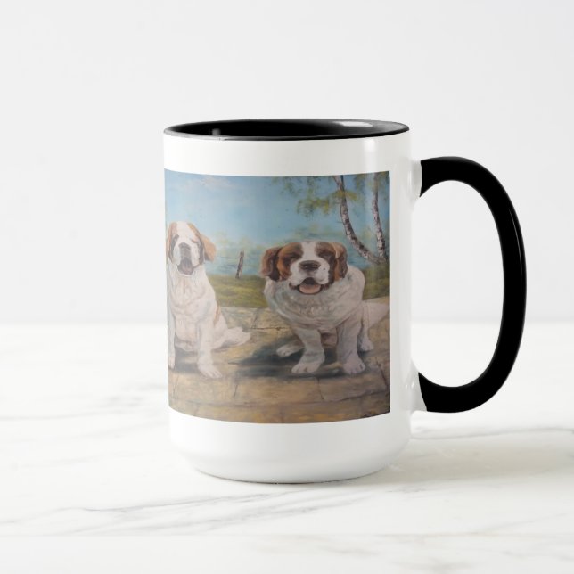 Mug Ann Hayes Painting Two St Bernards (Right)
