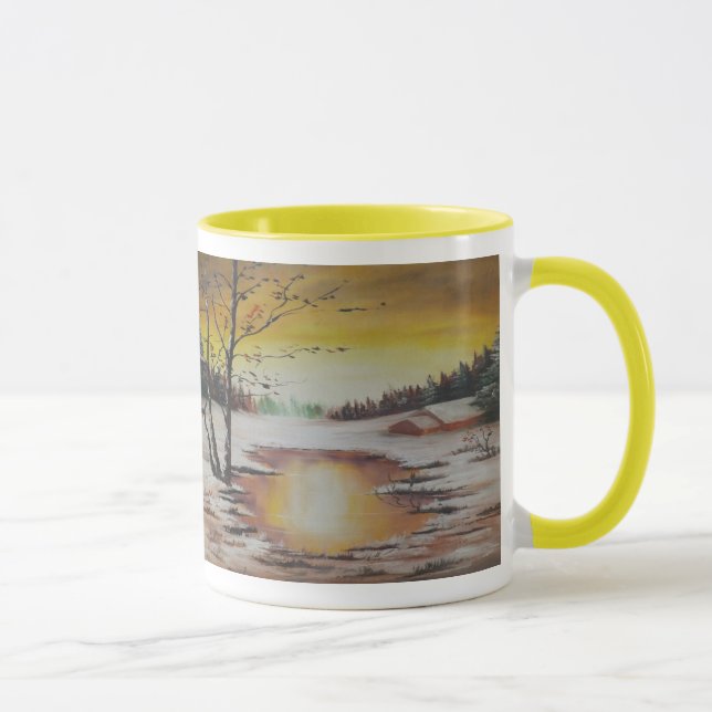 Mug Ann Hayes Painting Winter Scene (Right)