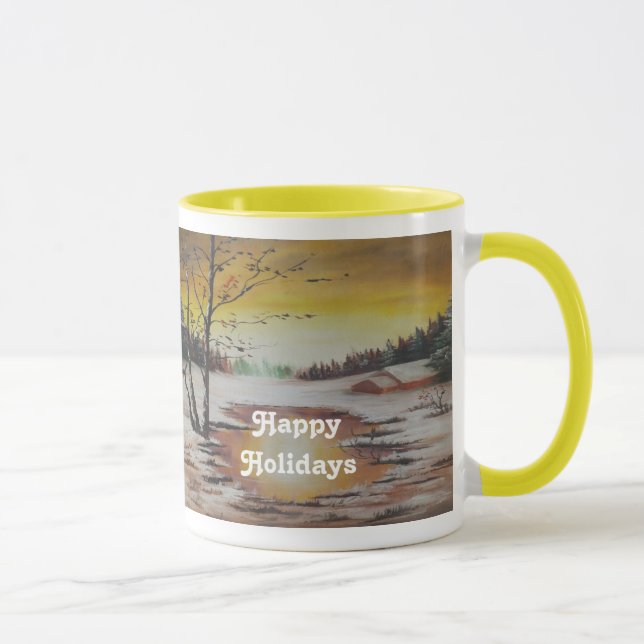 Mug Ann Hayes Painting Winter Scene (Right)