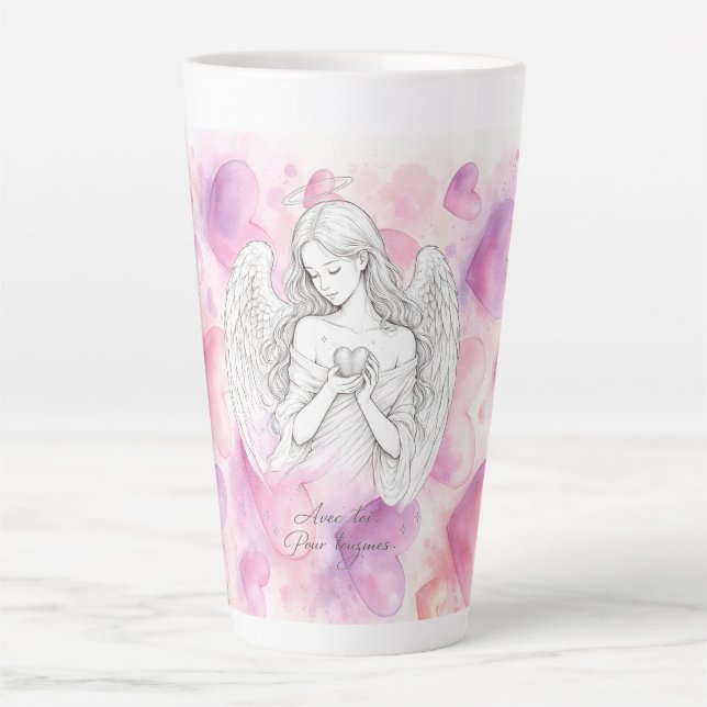 Mug avec ange et cœur – Cadeau amour éternel (Front)