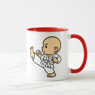 Mug baby karateka in action.