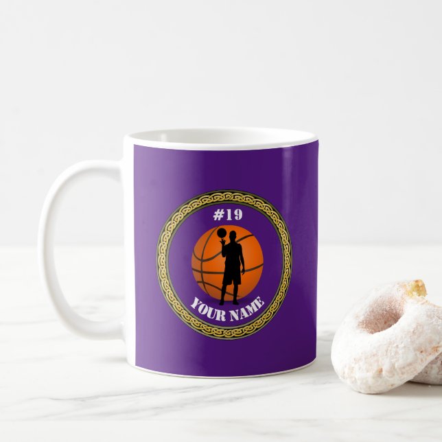 Mug Basketball Player - Add Name & Number (With Donut)