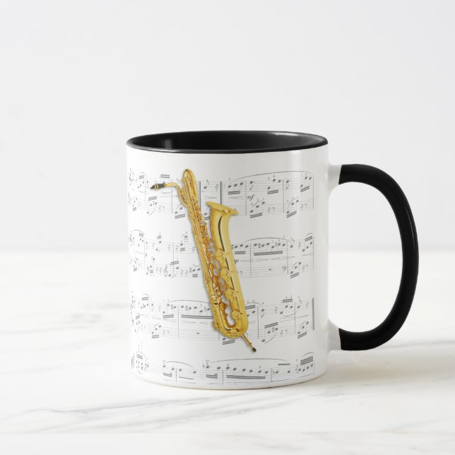 Mug - Bass Saxophone with sheet music (Right)