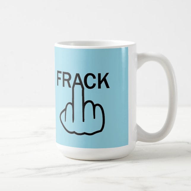 Mug Bird Flipping Stop Fracking (Right)