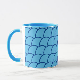 Mug - Blue Fish Scale Pattern