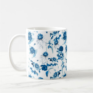 Mug-Blue Floral Coffee Mug