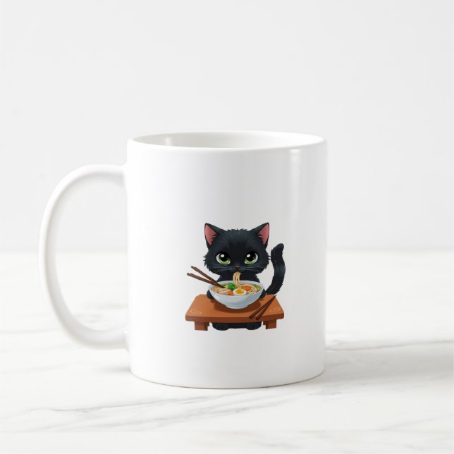MUG - CAT EATING NOODLES (Left)