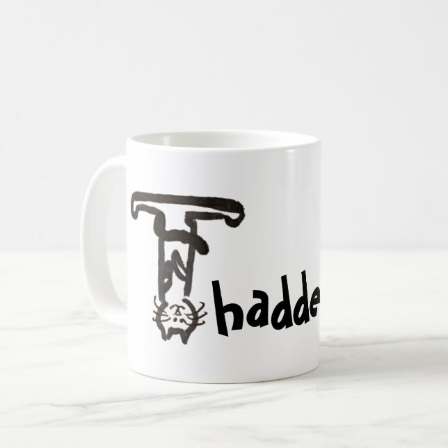 Mug - Cat Letter T with name (Front Left)