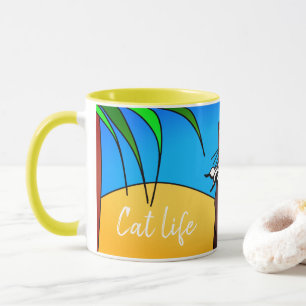Mug cat on holiday "Cat life"