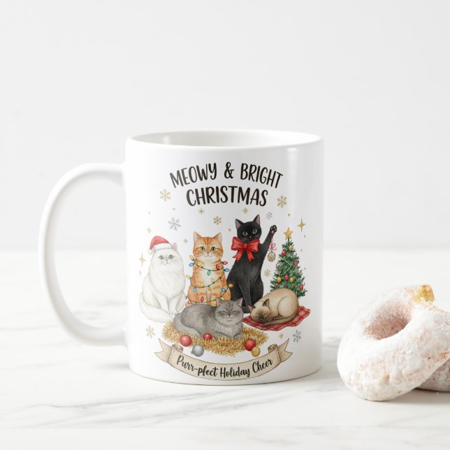 Mug Christmas Gift for Cat Lovers (With Donut)