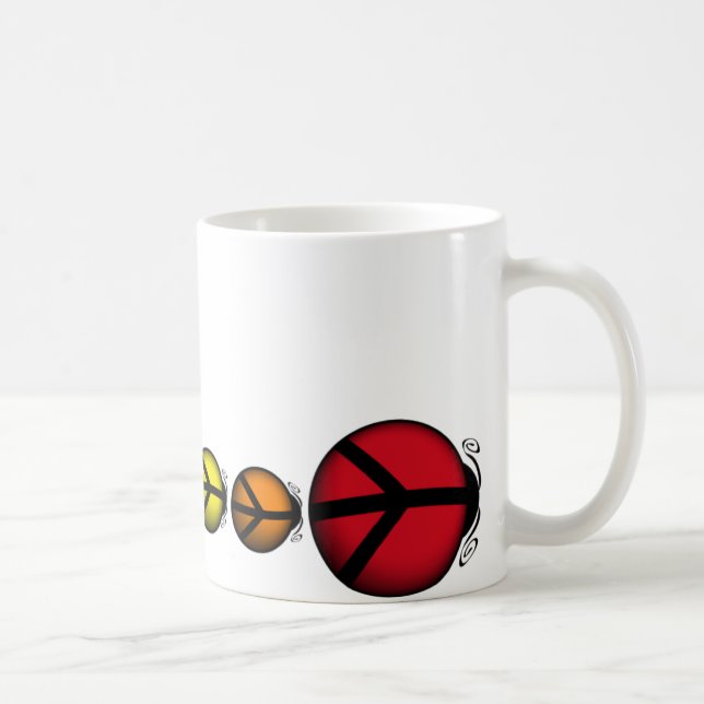 Mug Coffee Cup Ladybug Peace Rainbow Cute Custom (Right)