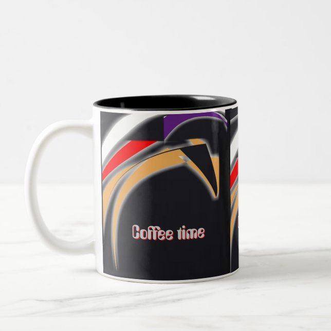 Mug coffee time with digital tribal design  (Left)