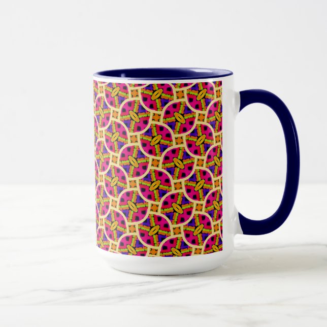 MUG Cup Jimette Design pink yellow orange white (Right)