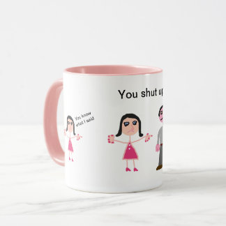 Mug Custom humour pink white