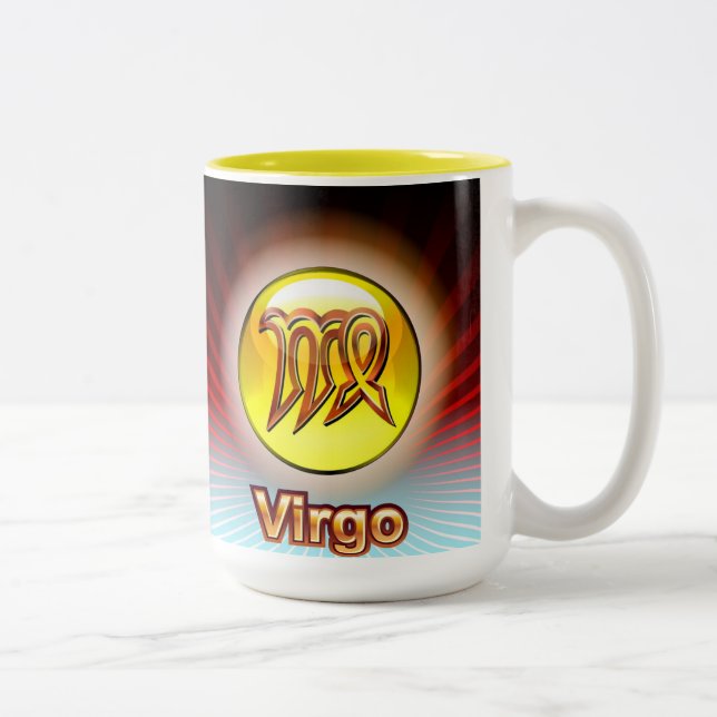 MUG CUSTOM ZODIAC VIRGO YELLOW (Right)