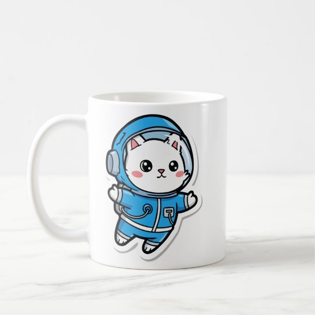 Mug Cute Astronaut Cat Kawaii (Left)