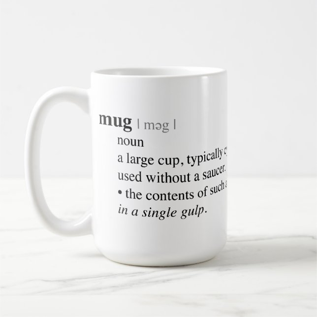 Mug Dictionary Definition (Left)