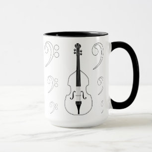 Mug - Double Bass + clefs. Pick your style +