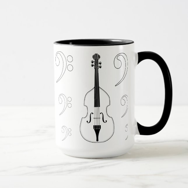 Mug - Double Bass + clefs. Pick your style + (Right)