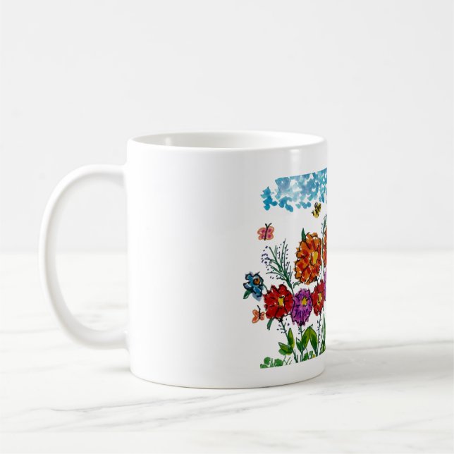 Mug Flower illustration Summer Design (Left)