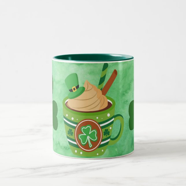 Mug for St. Patrick's Day with Hot Chocolate Image (Center)