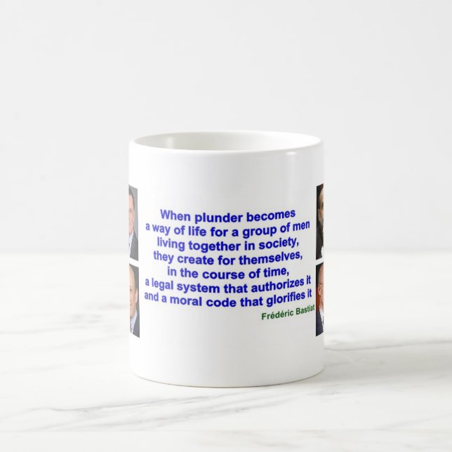 Mug - Frederic Bastiat's quote about PLUNDER (Center)