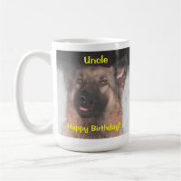 Mug German Shepherd Sticking Tongue Out Happy Bday