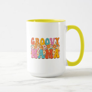 Mug Gift for Mum Groovy Mama Colourful Coffee Mug