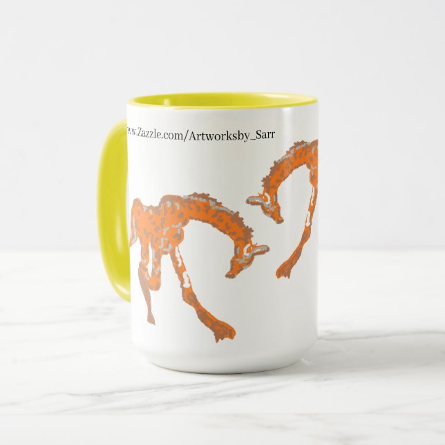 Mug : Giraffes  fighting (Front Left)
