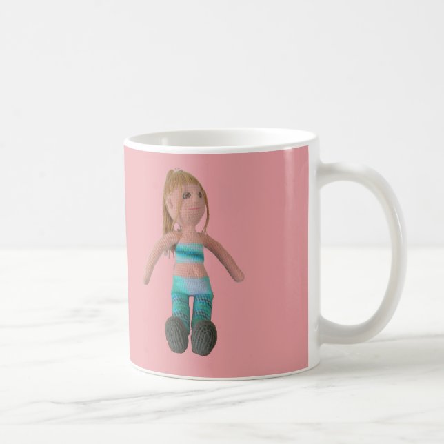 Mug - Girl Doll on Pink Background (Right)