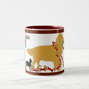Mug~Golden Retriever Christmas Two-Tone Coffee Mug