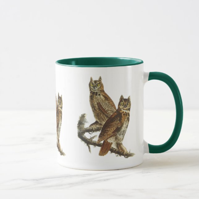 Mug: Great Horned Owl by John James Audubon Mug (Right)