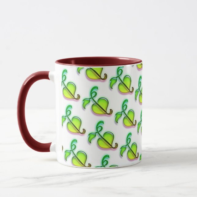 Mug - Green Leaves with Red Highlights (Left)